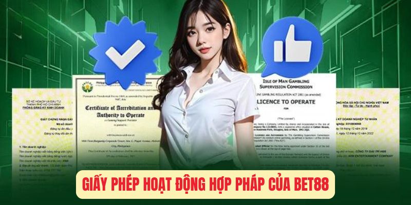 Giấy phép hoạt động của nhà cái Bet88